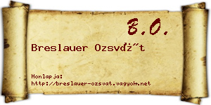 Breslauer Ozsvát névjegykártya